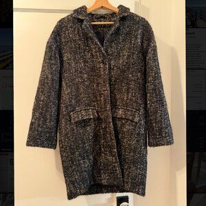 And Other Stories Gray Wool Herringbone Peacoat - Size 4